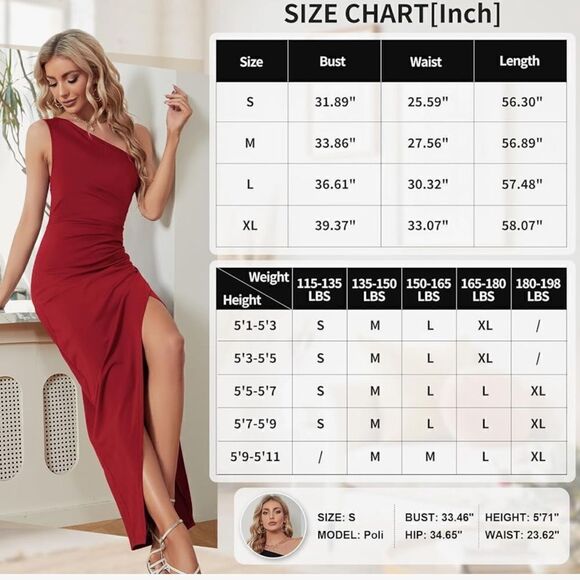 New Sarin Mathews One Shoulder Long Sexy Sleeveless Bodycon Ruched Wrap … - Picture 16 of 16